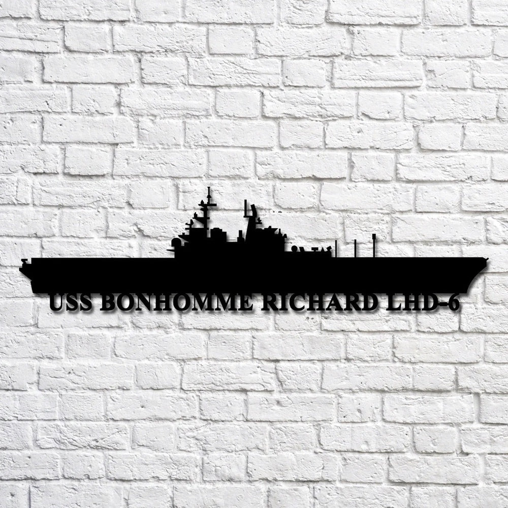 US Navy Metal Sign, Uss Bonhomme Richard Lhd 6 Navy Ship Metal Art, Custom Us Navy Ship Cut Metal Sign, Navy Veteran Metal Sign