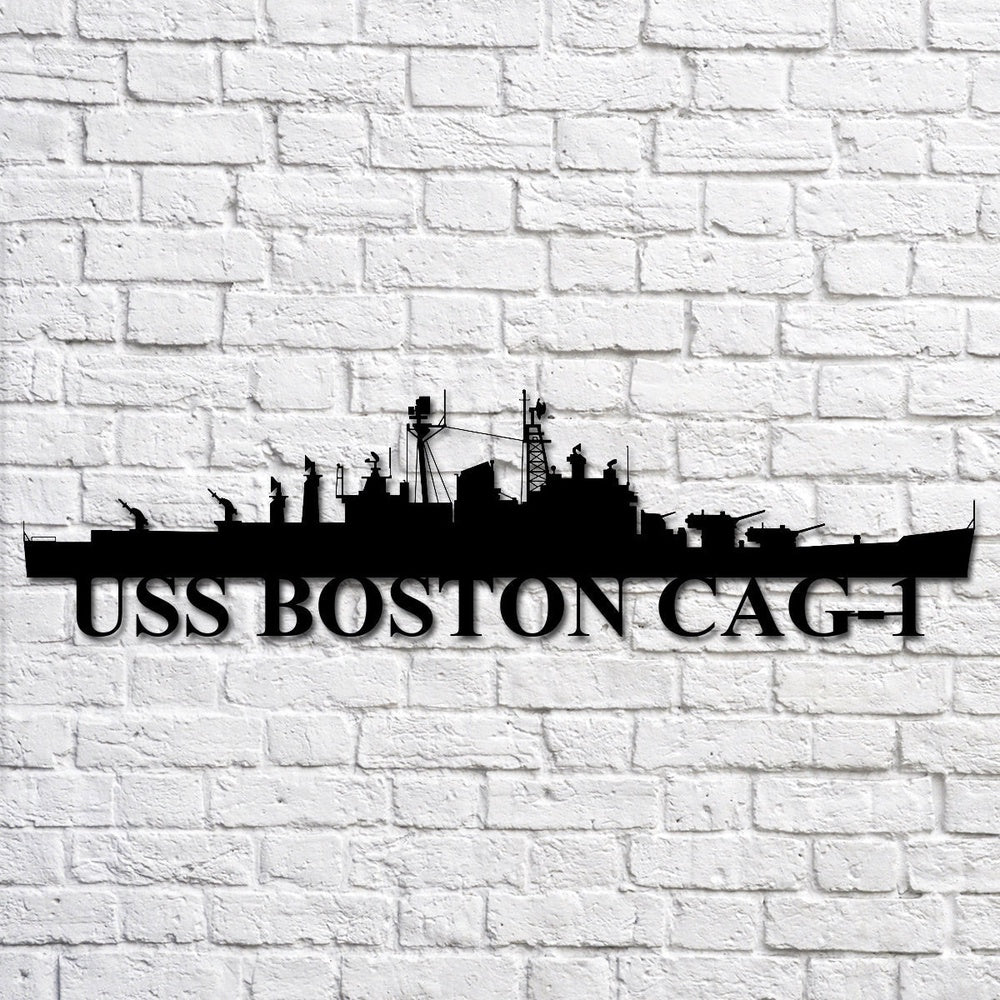 US Navy Metal Sign, Uss Boston Cag1 Navy Ship Metal Art, Custom Us Navy Ship Cut Metal Sign, Navy Veteran Metal Sign