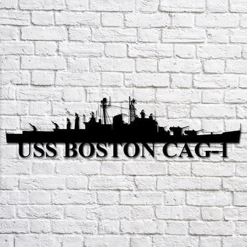 US Navy Metal Sign, Uss Boston Cag1 Navy Ship Metal Art, Custom Us Navy Ship Cut Metal Sign, Navy Veteran Metal Sign