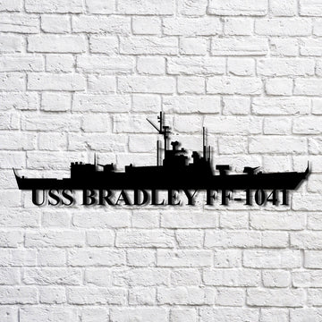 US Navy Metal Sign, Uss Bradley Ff1041 Navy Ship Metal Art, Custom Us Navy Ship Cut Metal Sign, Navy Veteran Metal Sign