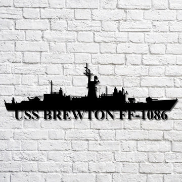 US Navy Metal Sign, Uss Brewton Ff1086 Navy Ship Metal Art, Custom Us Navy Ship Cut Metal Sign, Navy Veteran Metal Sign