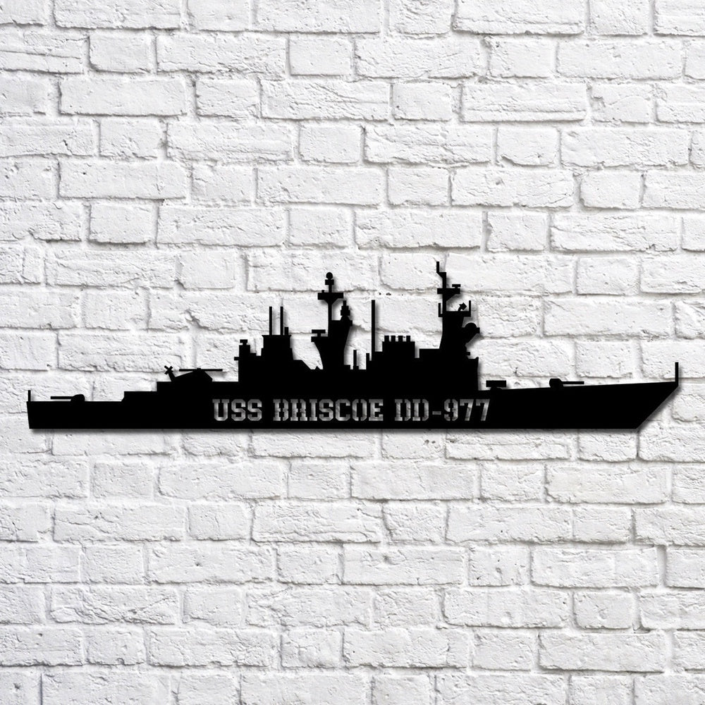 US Navy Metal Sign, Uss Briscoe Dd977 Navy Ship Metal Art, Custom Us Navy Ship Cut Metal Sign, Navy Veteran Metal Sign