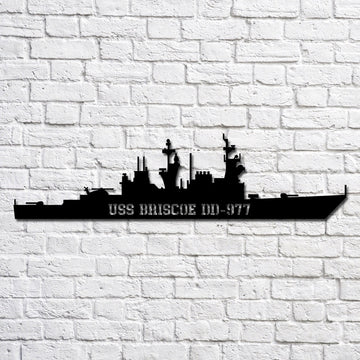 US Navy Metal Sign, Uss Briscoe Dd977 Navy Ship Metal Art, Custom Us Navy Ship Cut Metal Sign, Navy Veteran Metal Sign