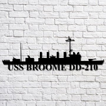 US Navy Metal Sign, Uss Broome Dd210 Navy Ship Metal Art, Custom Us Navy Ship Cut Metal Sign, Navy Veteran Metal Sign