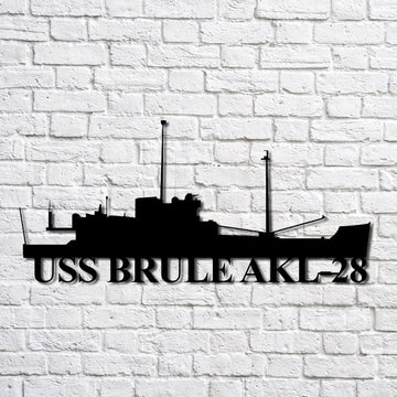 US Navy Metal Sign, Uss Brule Akl28 Navy Ship Metal Art, Custom Us Navy Ship Cut Metal Sign, Navy Veteran Metal Sign
