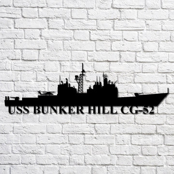 US Navy Metal Sign, Uss Bunker Hill Cg52 Navy Ship Metal Art, Custom Us Navy Ship Cut Metal Sign, Navy Veteran Metal Sign