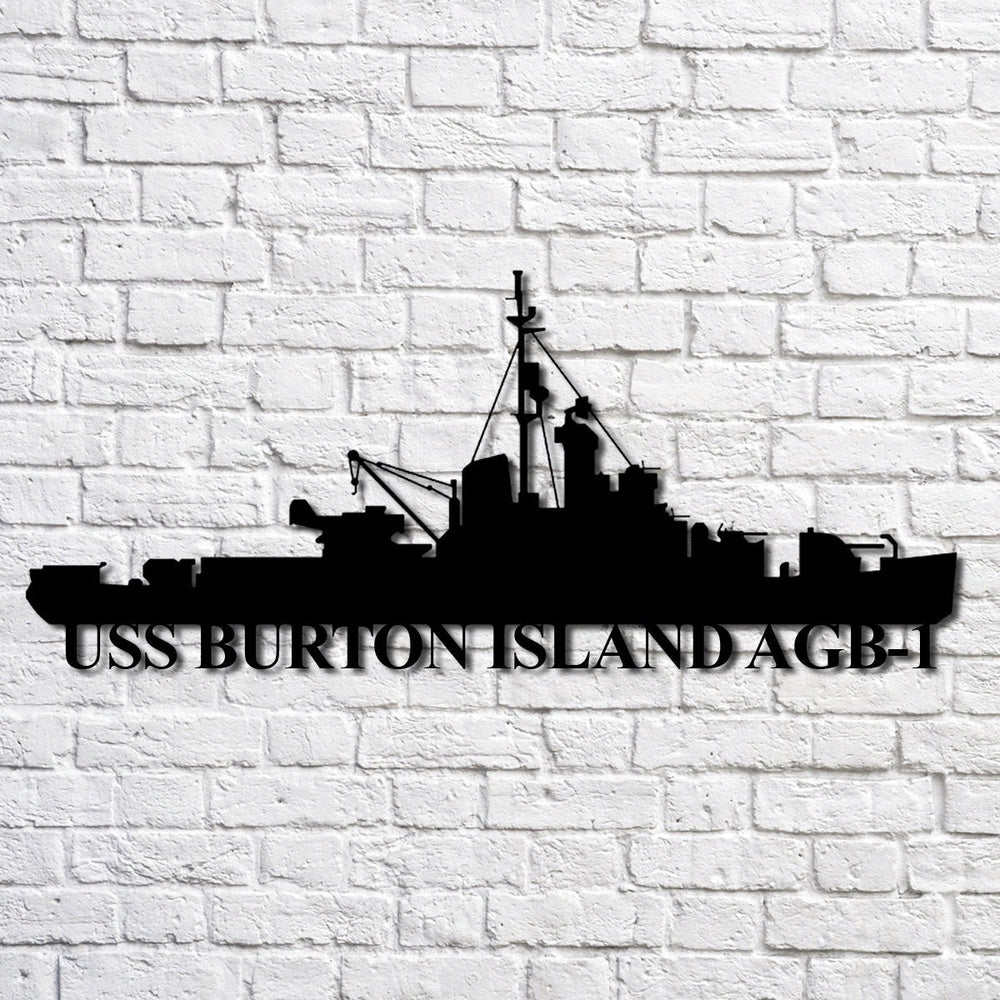 US Navy Metal Sign, Uss Burton Island Agb1 Navy Ship Metal Art, Custom ...