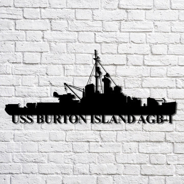 US Navy Metal Sign, Uss Burton Island Agb1 Navy Ship Metal Art, Custom Us Navy Ship Cut Metal Sign, Navy Veteran Metal Sign
