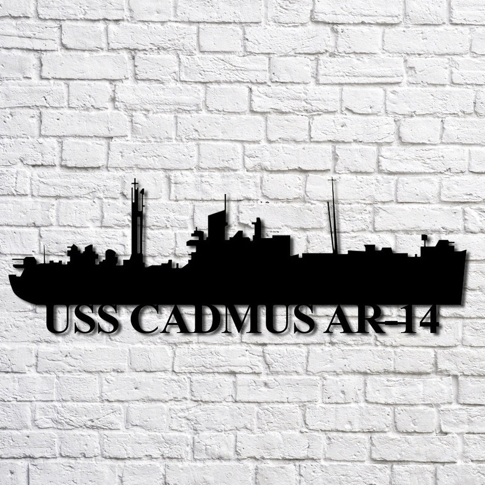 US Navy Metal Sign, Uss Cadmus Ar14 Navy Ship Metal Art, Custom Us Navy Ship Cut Metal Sign, Navy Veteran Metal Sign