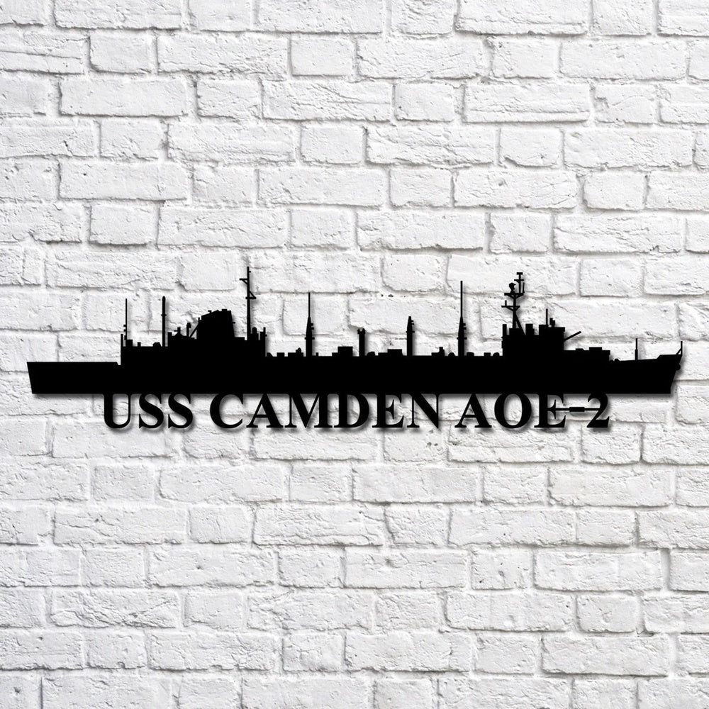 US Navy Metal Sign, Uss Camden Aoe2 Navy Ship Metal Art, Custom Us Navy Ship Cut Metal Sign, Navy Veteran Metal Sign