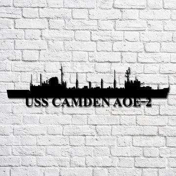 US Navy Metal Sign, Uss Camden Aoe2 Navy Ship Metal Art, Custom Us Navy Ship Cut Metal Sign, Navy Veteran Metal Sign