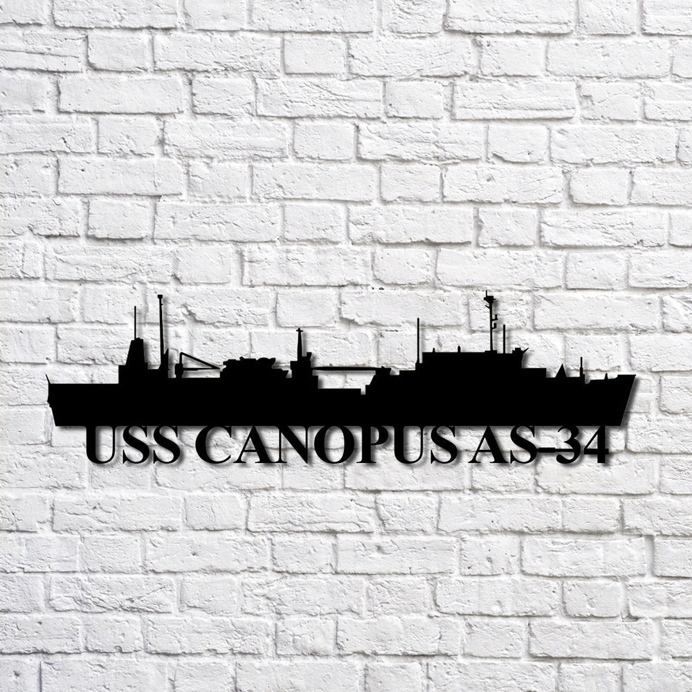 US Navy Metal Sign, Uss Canopus As34 Navy Ship Metal Art, Custom Us Navy Ship Cut Metal Sign, Navy Veteran Metal Sign