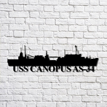 US Navy Metal Sign, Uss Canopus As34 Navy Ship Metal Art, Custom Us Navy Ship Cut Metal Sign, Navy Veteran Metal Sign