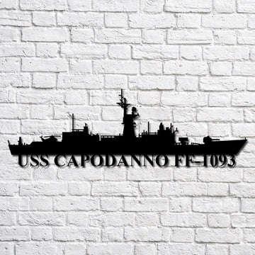 US Navy Metal Sign, Uss Capodanno Ff1093 Navy Ship Metal Art, Custom Us Navy Ship Cut Metal Sign, Navy Veteran Metal Sign