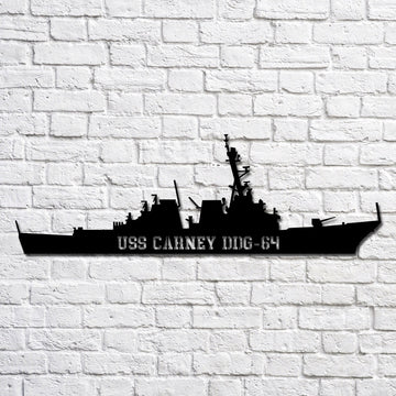 US Navy Metal Sign, Uss Carney Ddg64 Navy Ship Metal Art, Custom Us Navy Ship Cut Metal Sign, Navy Veteran Metal Sign