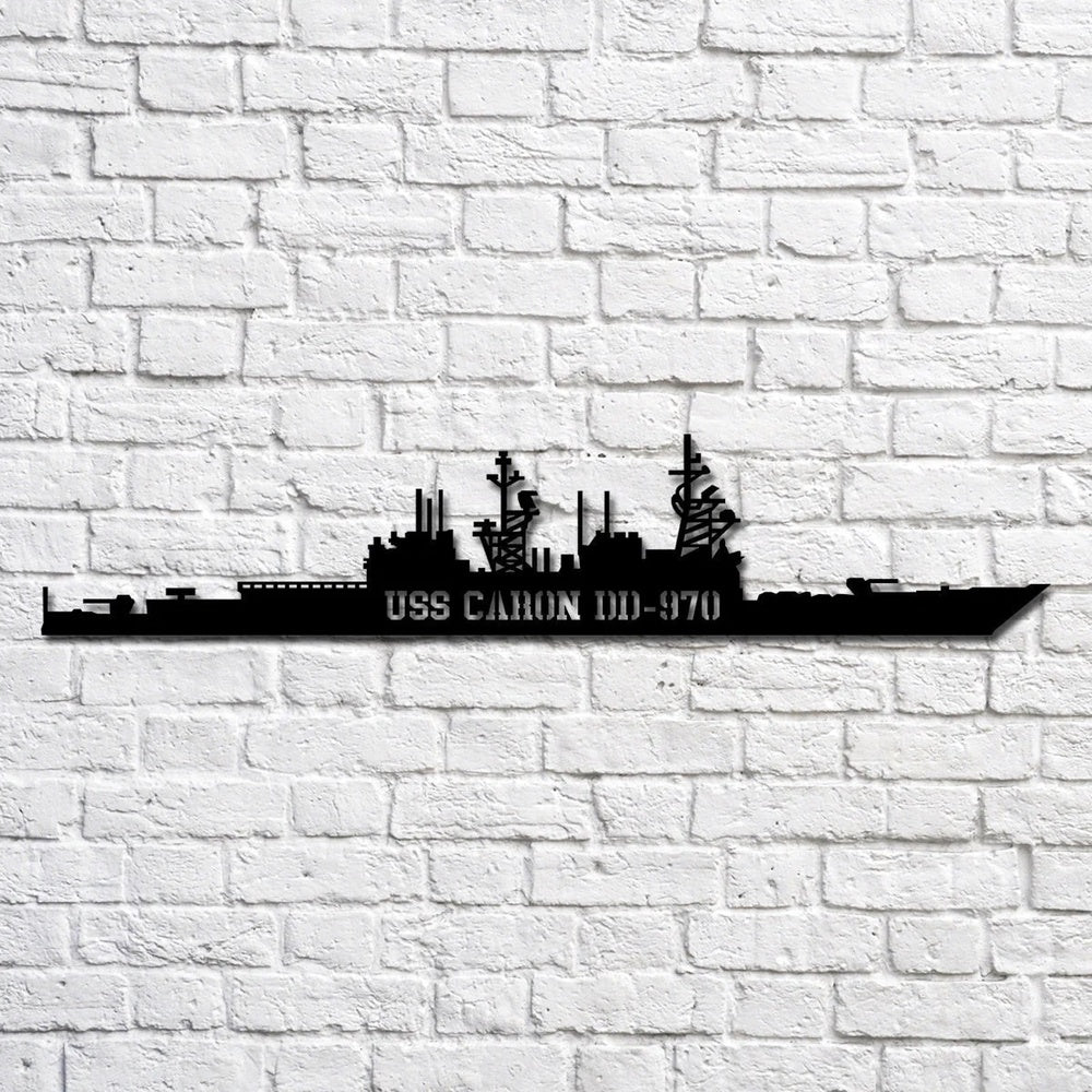 US Navy Metal Sign, Uss Caron Dd970 Navy Ship Metal Art, Custom Us Navy Ship Cut Metal Sign, Navy Veteran Metal Sign