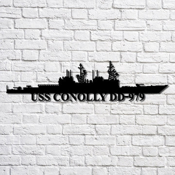 US Navy Metal Sign, Uss Caron Dd970 V2 Navy Ship Metal Art, Custom Us Navy Ship Cut Metal Sign, Navy Veteran Metal Sign