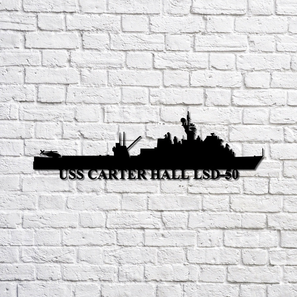 US Navy Metal Sign, Uss Carter Hall Lsd50 Navy Ship Metal Sign, Memory Wall Metal Sign, Navy Veteran Metal Sign