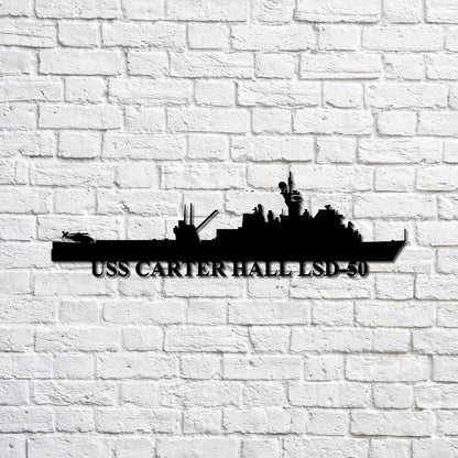 US Navy Metal Sign, Uss Carter Hall Lsd50 Navy Ship Metal Sign, Memory Wall Metal Sign, Navy Veteran Metal Sign