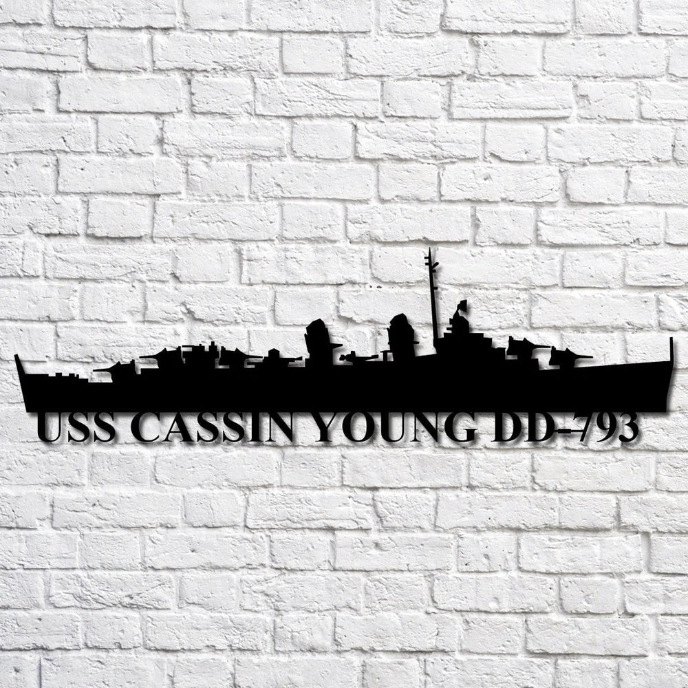 US Navy Metal Sign, Uss Cassin Young Dd793 Navy Ship Metal Art, Custom Us Navy Ship Cut Metal Sign, Navy Veteran Metal Sign