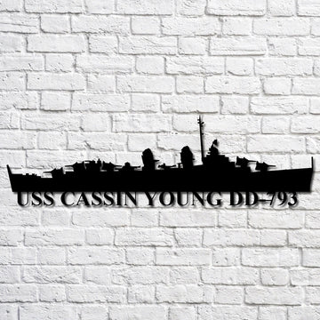US Navy Metal Sign, Uss Cassin Young Dd793 Navy Ship Metal Art, Custom Us Navy Ship Cut Metal Sign, Navy Veteran Metal Sign