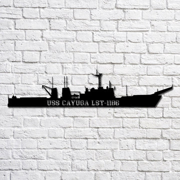 US Navy Metal Sign, Uss Cayuga Lst1186 Navy Ship Metal Art, Custom Us Navy Ship Cut Metal Sign, Navy Veteran Metal Sign