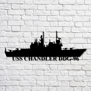 US Navy Metal Sign, Uss Chandler Ddg96 Navy Ship Metal Art, Custom Us Navy Ship Cut Metal Sign, Navy Veteran Metal Sign