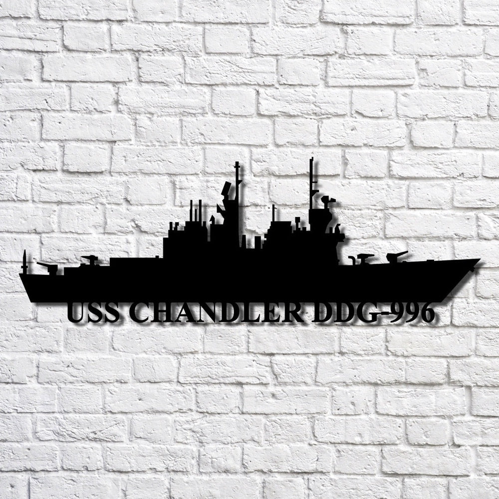 US Navy Metal Sign, Uss Chandler Ddg996 Navy Ship Metal Art, Custom Us Navy Ship Cut Metal Sign, Navy Veteran Metal Sign