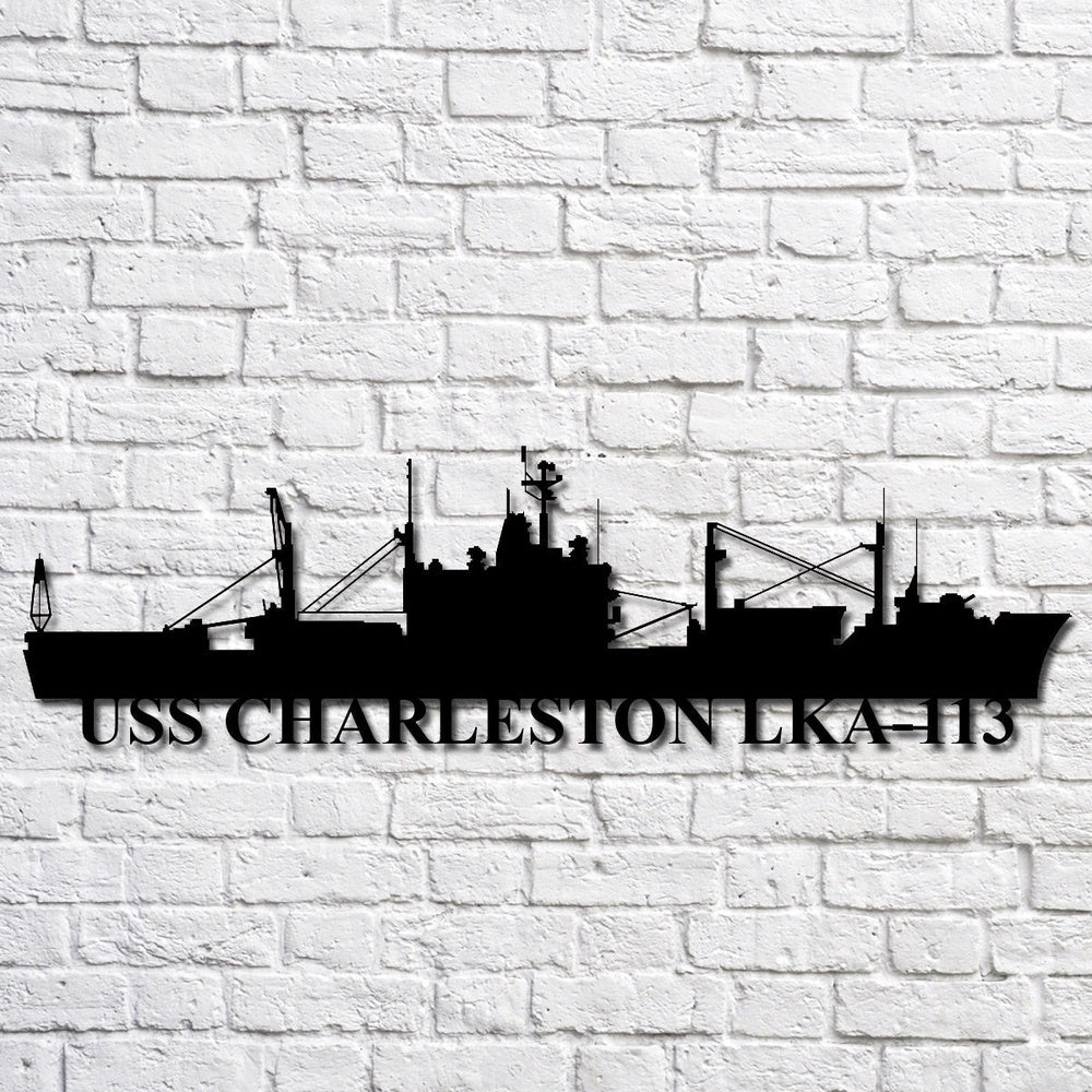 US Navy Metal Sign, Uss Charleston Lka113 Navy Ship Metal Art, Custom Us Navy Ship Cut Metal Sign, Navy Veteran Metal Sign