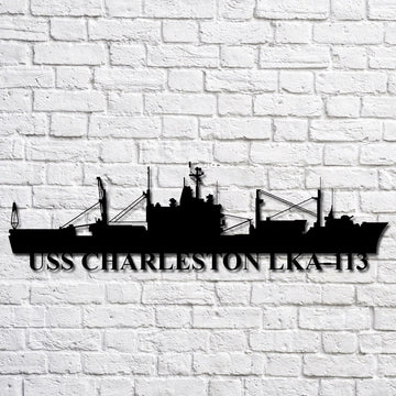 US Navy Metal Sign, Uss Charleston Lka113 Navy Ship Metal Art, Custom Us Navy Ship Cut Metal Sign, Navy Veteran Metal Sign