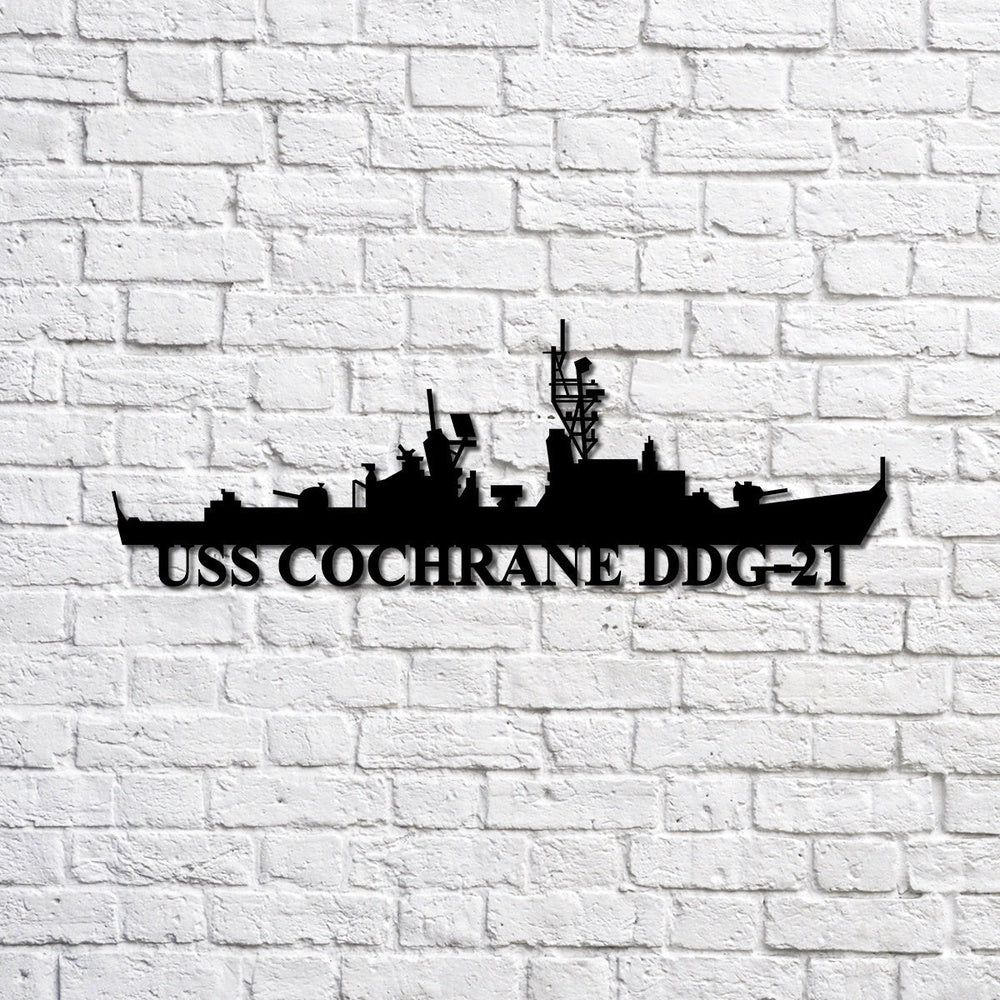 US Navy Metal Sign, Uss Cochrane Ddg21 Navy Ship Metal Sign, Memory Wall Metal Sign, Navy Veteran Metal Sign