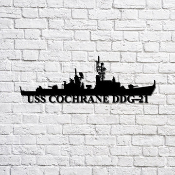 US Navy Metal Sign, Uss Cochrane Ddg21 Navy Ship Metal Sign, Memory Wall Metal Sign, Navy Veteran Metal Sign