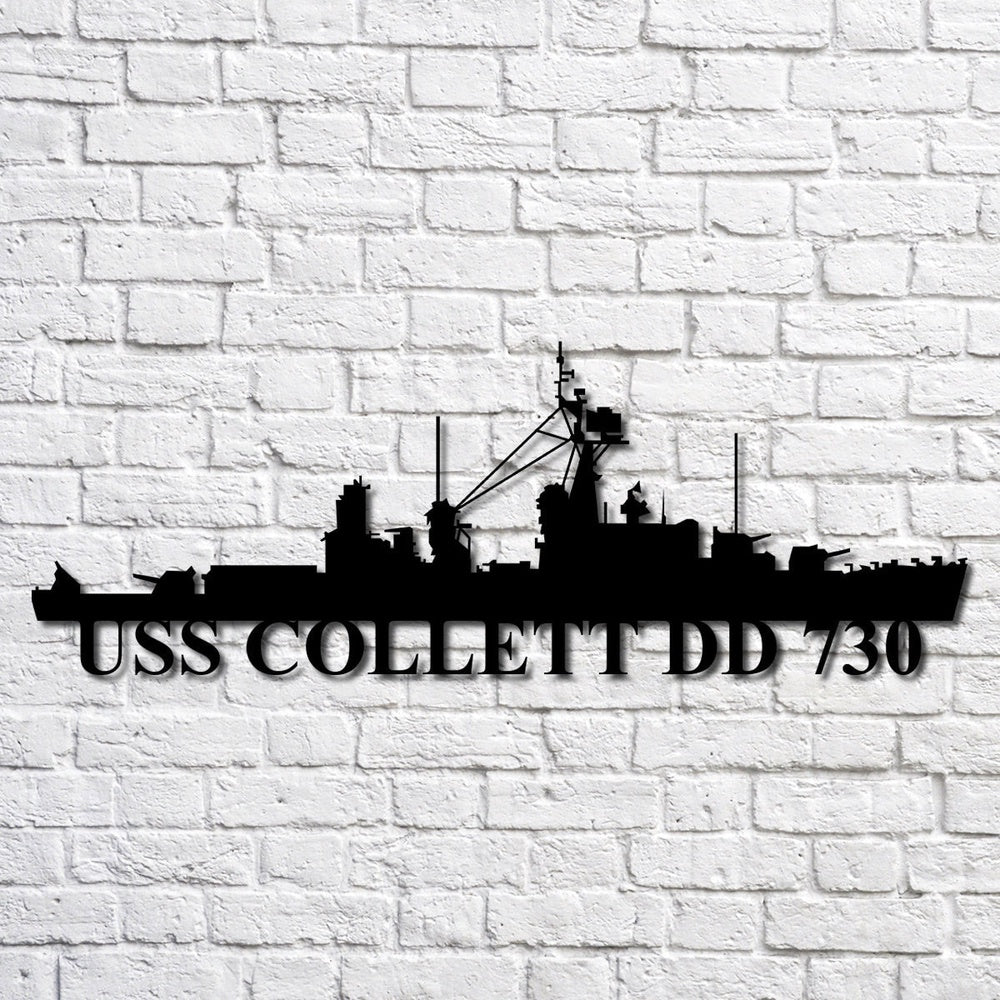 US Navy Metal Sign, Uss Collett Dd 730 Navy Ship Metal Art, Custom Us Navy Ship Cut Metal Sign, Navy Veteran Metal Sign
