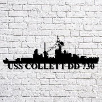 US Navy Metal Sign, Uss Collett Dd 730 Navy Ship Metal Art, Custom Us Navy Ship Cut Metal Sign, Navy Veteran Metal Sign