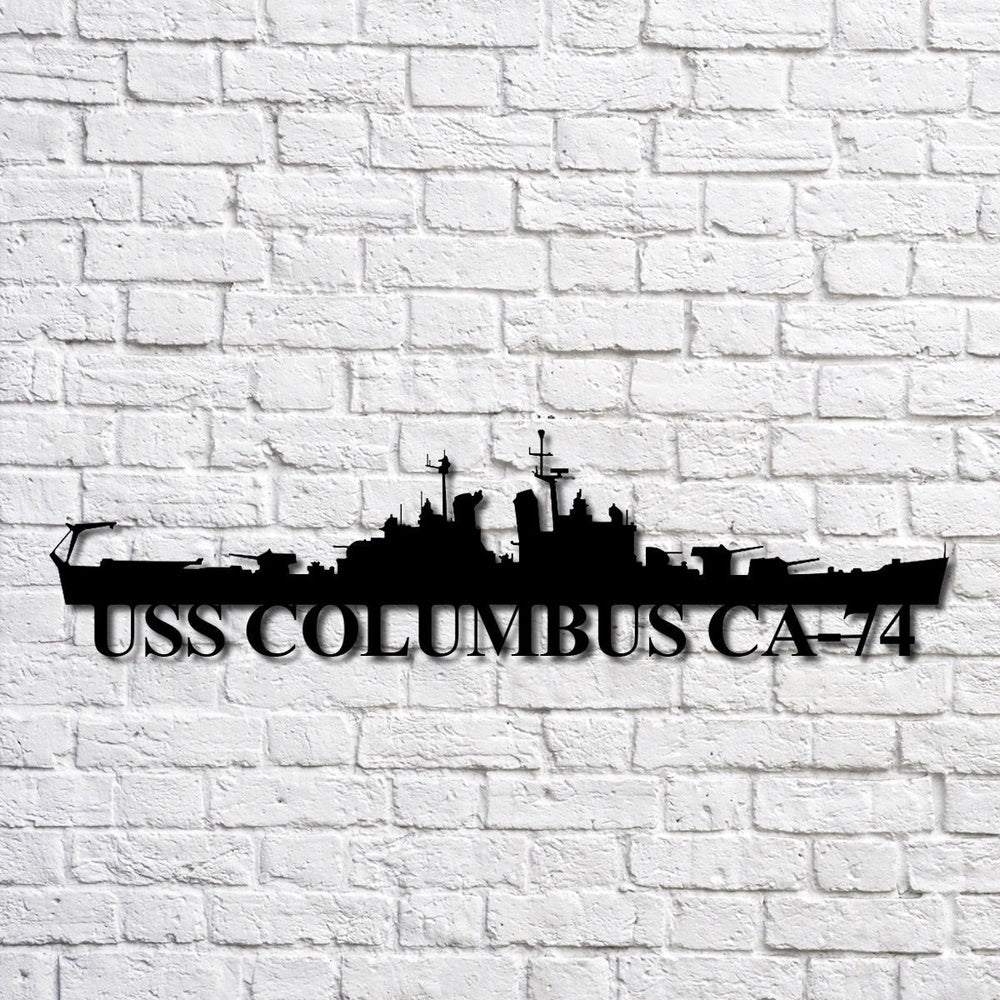US Navy Metal Sign, Uss Columbus Ca74 Navy Ship Metal Art, Custom Us Navy Ship Cut Metal Sign, Navy Veteran Metal Sign