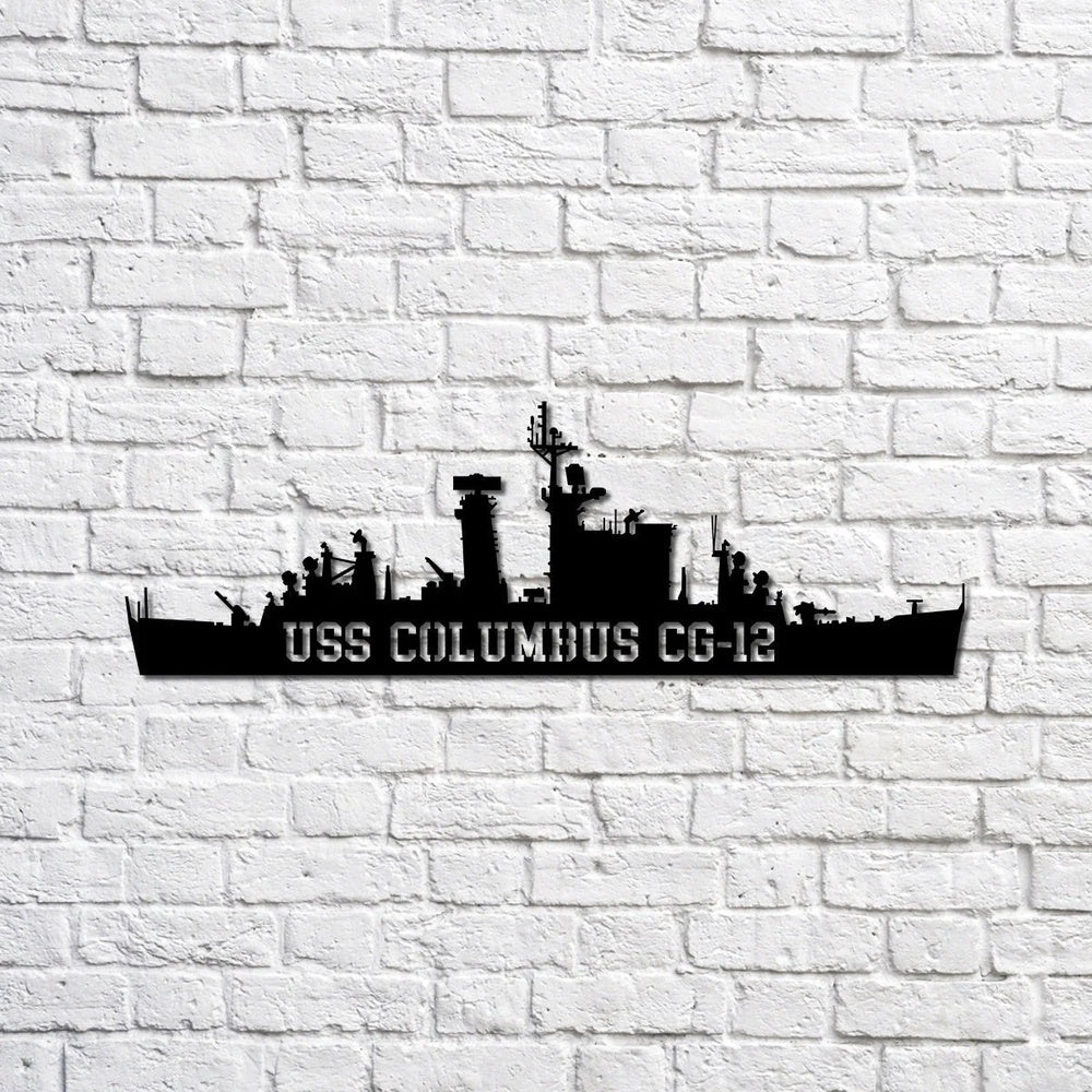 US Navy Metal Sign, Uss Columbus Cg12 Navy Ship Metal Sign, Memory Wall Metal Sign, Navy Veteran Metal Sign