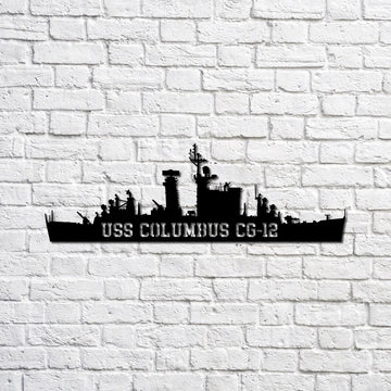 US Navy Metal Sign, Uss Columbus Cg12 Navy Ship Metal Sign, Memory Wall Metal Sign, Navy Veteran Metal Sign