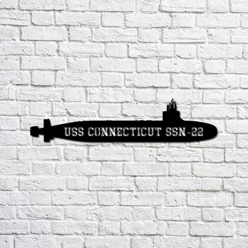 US Navy Metal Sign, Uss Connecticut Ssn22 Navy Ship Metal Sign, Memory Wall Metal Sign, Navy Veteran Metal Sign