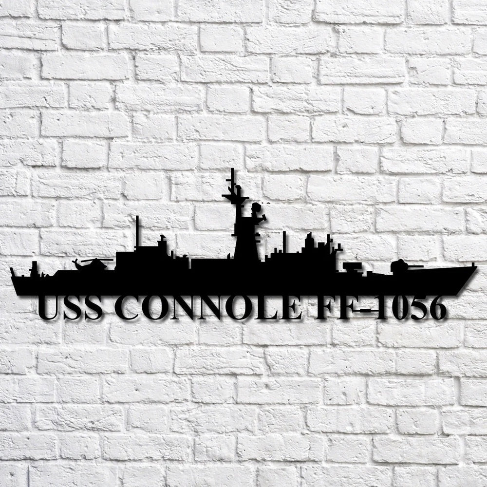 US Navy Metal Sign, Uss Connole Ff1056 Navy Ship Metal Art, Custom Us Navy Ship Cut Metal Sign, Navy Veteran Metal Sign