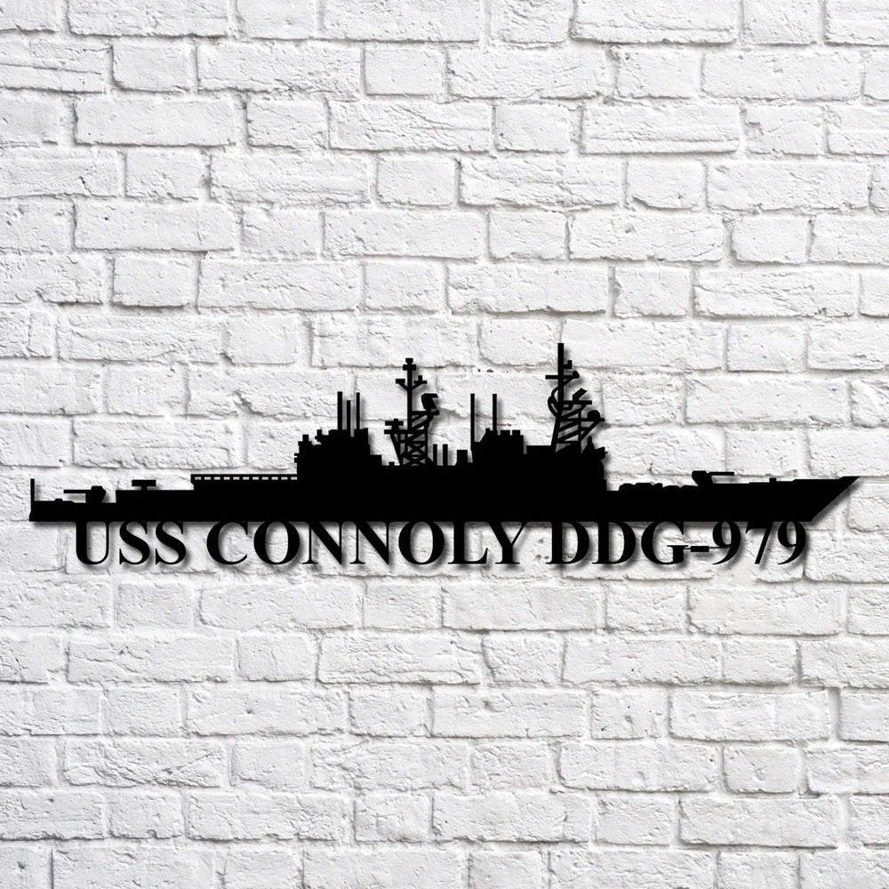 US Navy Metal Sign, Uss Connoly Ddg979 Navy Ship Metal Art, Custom Us Navy Ship Cut Metal Sign, Navy Veteran Metal Sign