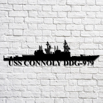 US Navy Metal Sign, Uss Connoly Ddg979 Navy Ship Metal Art, Custom Us Navy Ship Cut Metal Sign, Navy Veteran Metal Sign