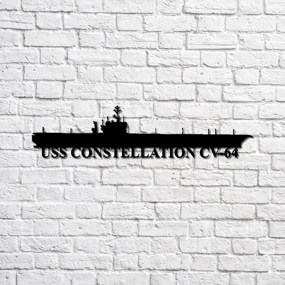 US Navy Metal Sign, Uss Constellation Cv64 Navy Ship Metal Sign, Memory Wall Metal Sign, Navy Veteran Metal Sign