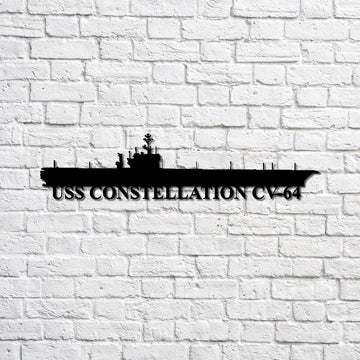 US Navy Metal Sign, Uss Constellation Cv64 Navy Ship Metal Sign, Memory Wall Metal Sign, Navy Veteran Metal Sign