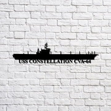 US Navy Metal Sign, Uss Constellation Cva64 Navy Ship Metal Sign, Memory Wall Metal Sign, Navy Veteran Metal Sign