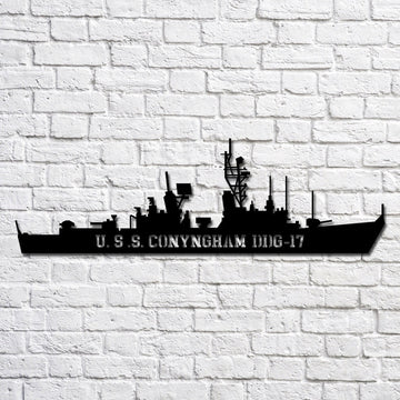 US Navy Metal Sign, Uss Conyngham Ddg17 Navy Ship Metal Art, Custom Us Navy Ship Cut Metal Sign, Navy Veteran Metal Sign