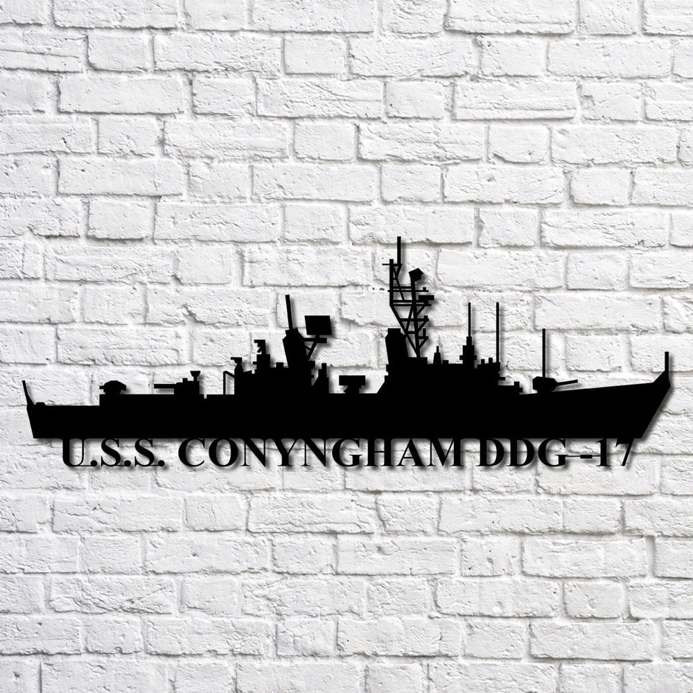US Navy Metal Sign, Uss Conyngham Ddg 17 Navy Ship Metal Art, Navy Veteran Metal Sign