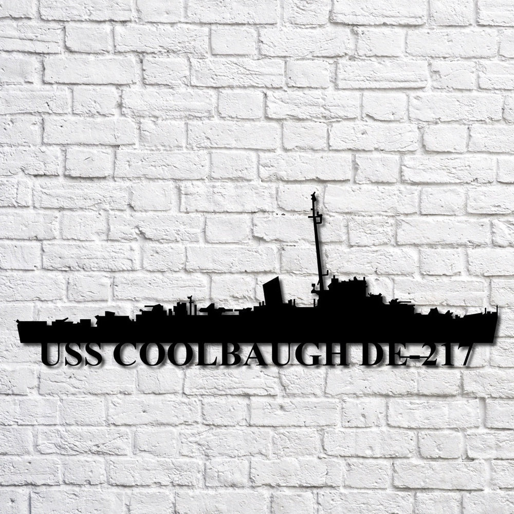 US Navy Metal Sign, Uss Coolbaugh De217 Navy Ship Metal Art, Custom Us Navy Ship Cut Metal Sign, Navy Veteran Metal Sign