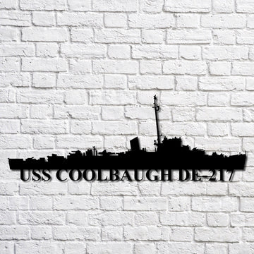 US Navy Metal Sign, Uss Coolbaugh De217 Navy Ship Metal Art, Custom Us Navy Ship Cut Metal Sign, Navy Veteran Metal Sign
