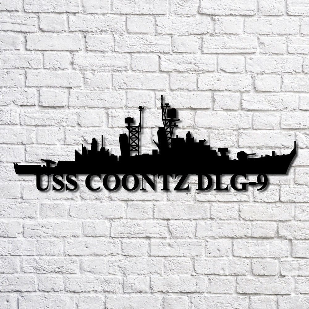 US Navy Metal Sign, Uss Coontz Dlg9 V2 Navy Ship Metal Art, Custom Us Navy Ship Cut Metal Sign, Navy Veteran Metal Sign