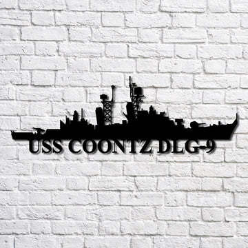 US Navy Metal Sign, Uss Coontz Dlg9 V2 Navy Ship Metal Art, Custom Us Navy Ship Cut Metal Sign, Navy Veteran Metal Sign